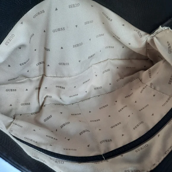 Guess Lyndi Shoulder Handbag Croc Embossed Animal Print Brown Black Med. Size - Picture 17 of 17